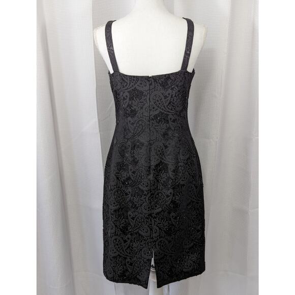 NWOT! DEMETRIOS! LUXE, HAND BEADED  PAISLEY FLORAL "LITTLE BLACK DRESS!" SZ 6 - Picture 7 of 8